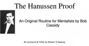 The Hanussen Proof by Bob Cassidy