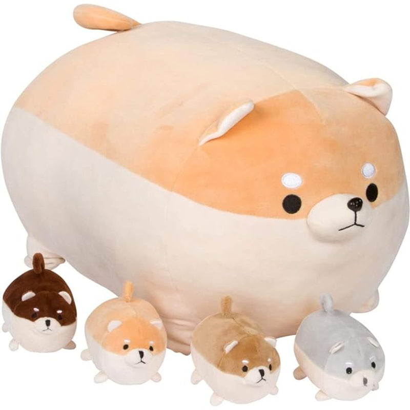 Shiba Inu Stuffed Mommy Toy with 4 Puppies Shiba Inu Stuffed Mommy Toy with 4 Puppies